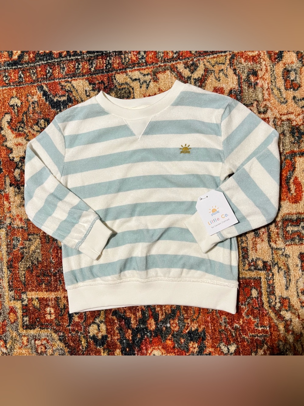 Little Co. Striped Terry Cloth Crewneck - new with tags